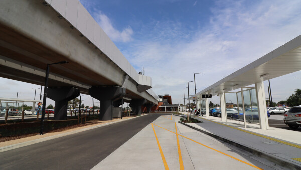Solar bus shelters at Deer Park Station